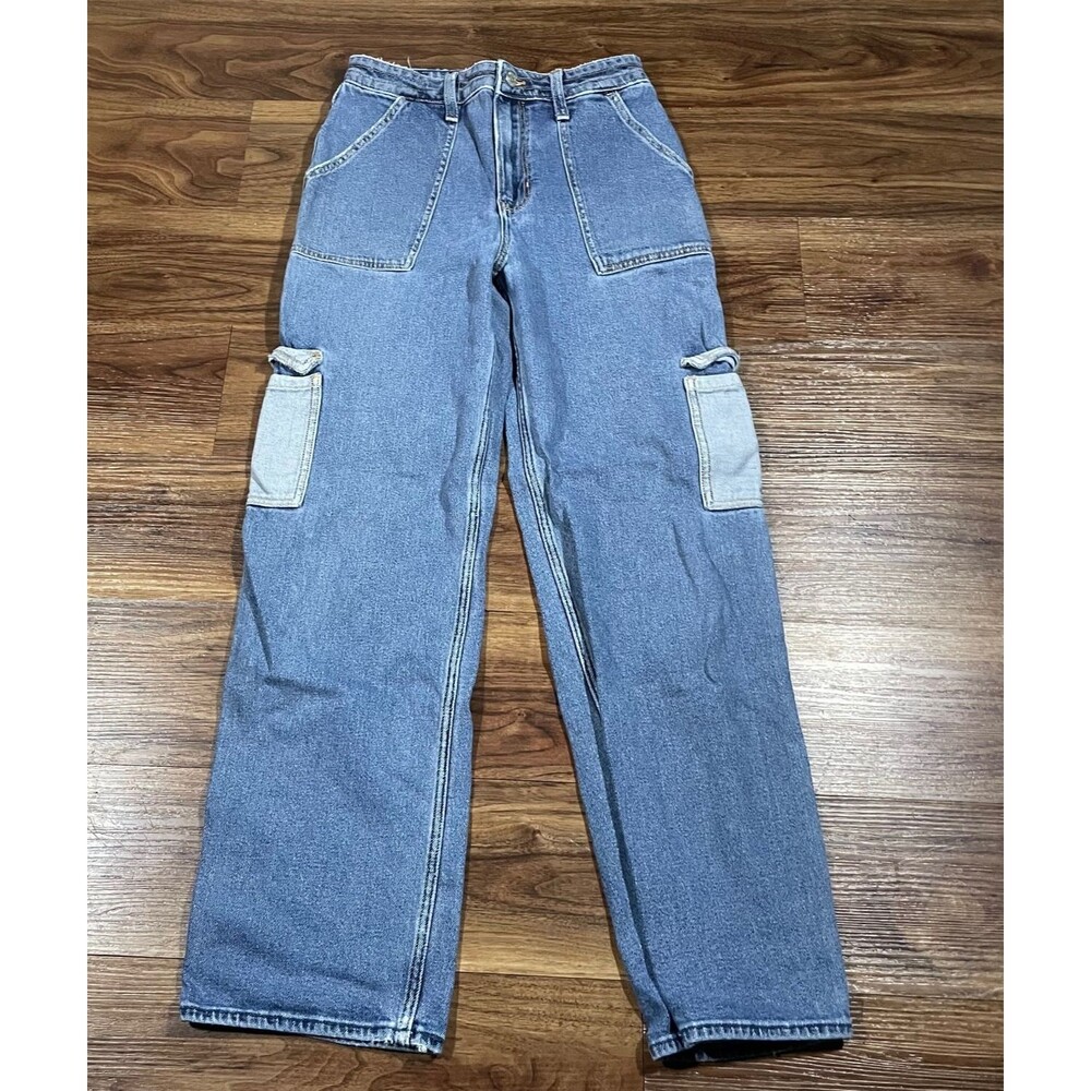 Hollister Jeans Womens 5R 27x31 Ultra High Rise Dad Utility Cargo Pockets Cotton